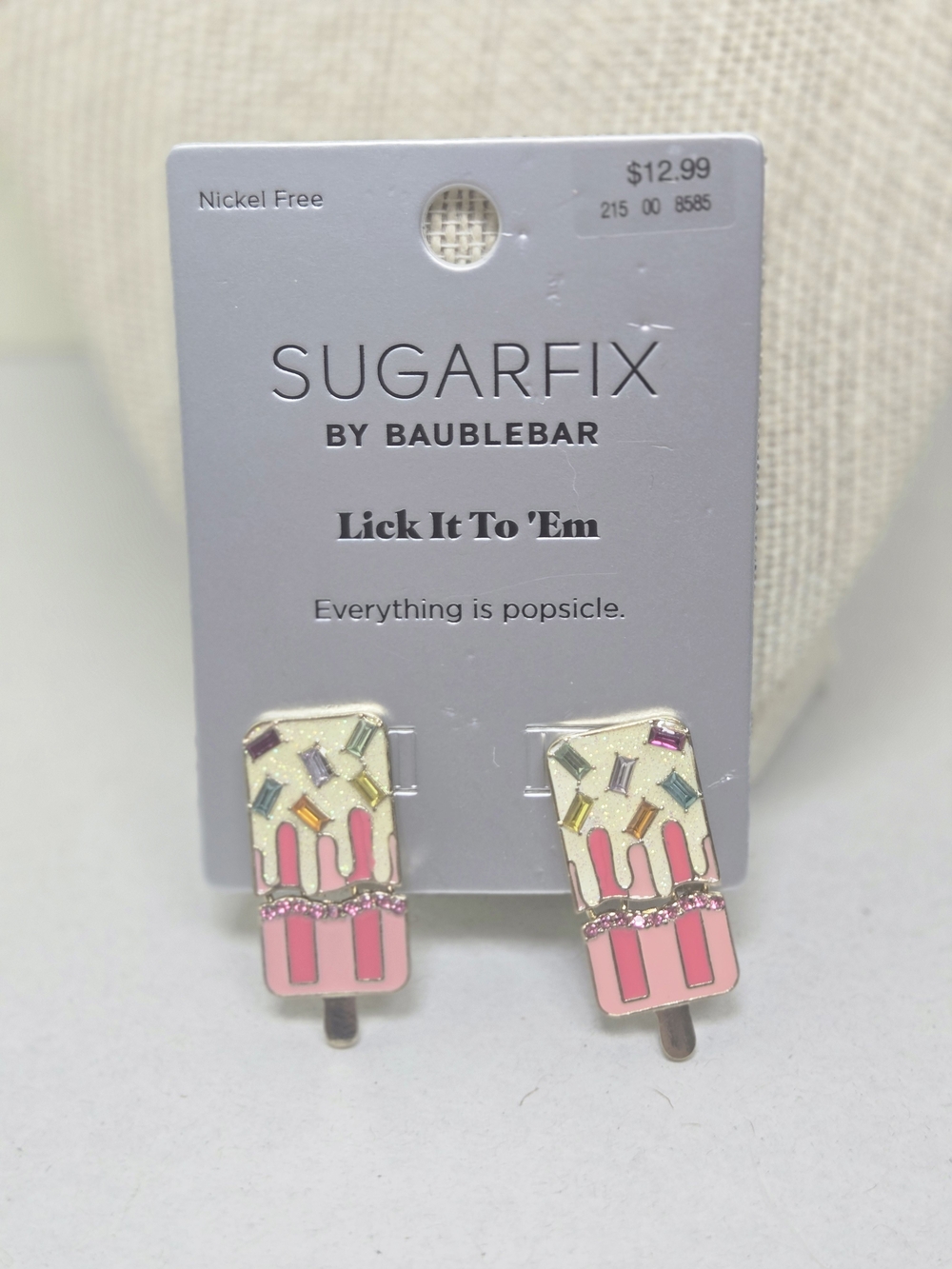 SUGARFIX by BAUBLEBAR Pink Popsicle Stud Earrings with Multicolor Sprinkles